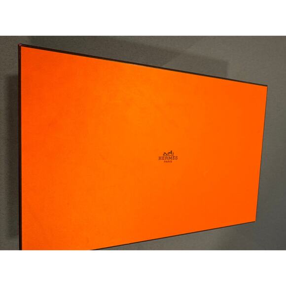 Authentic Hermes Paris Empty Box Only Size 12" x 8" x 4.5" Orange Square Storage - Picture 6 of 11